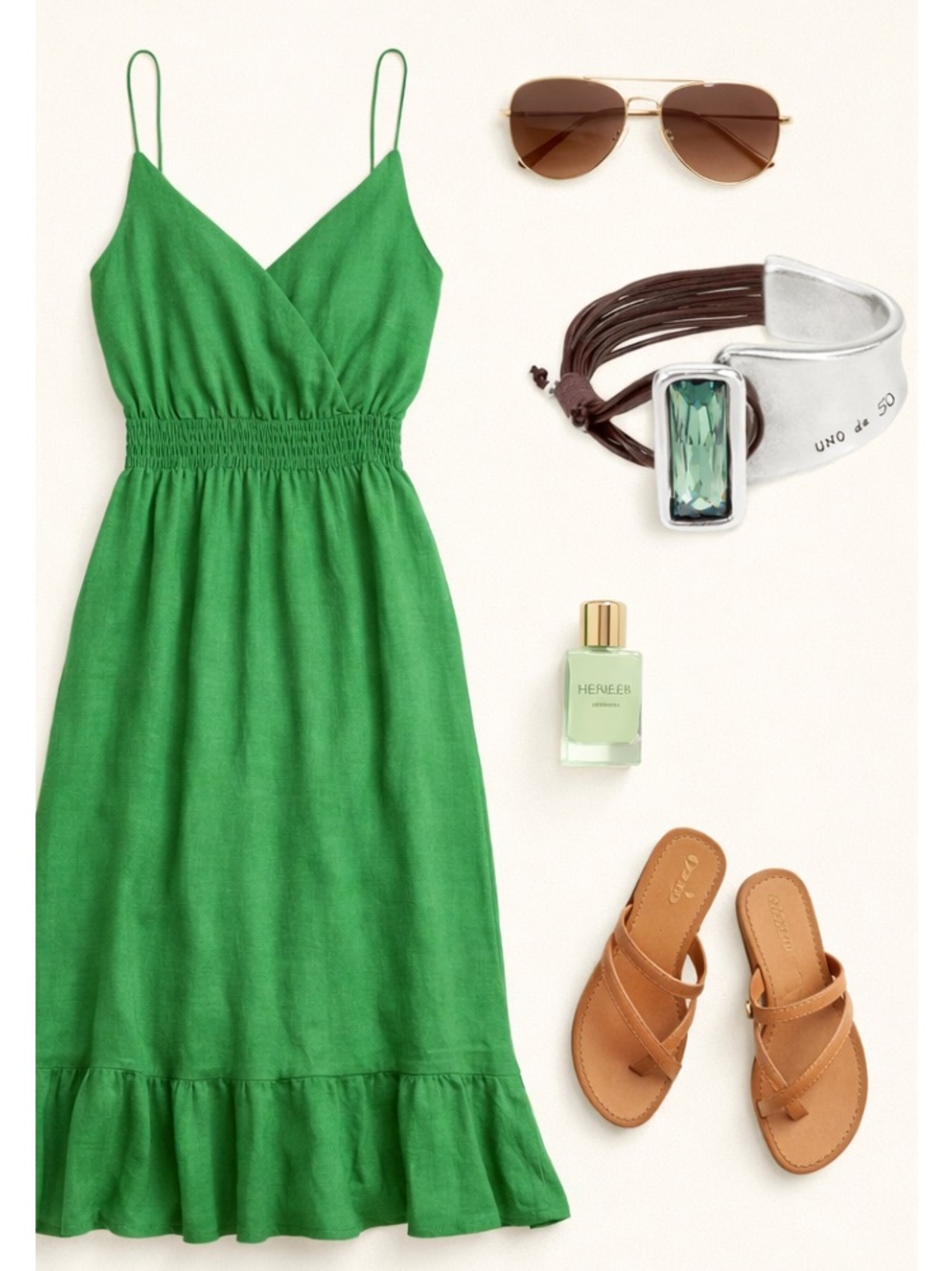 Green crystal cuff